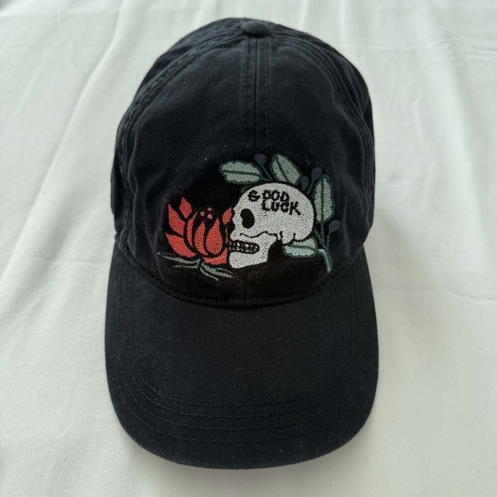 Lucky Brand x Lot Stock and Barrel Skull & Poppy Embroidered Hat
